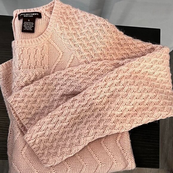 Women’s Pretty Pink Acrylic Sweater with Textured Design and Metallic Flakes - Picture 5 of 5